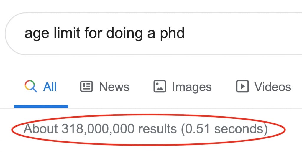 age limit for doing a phd